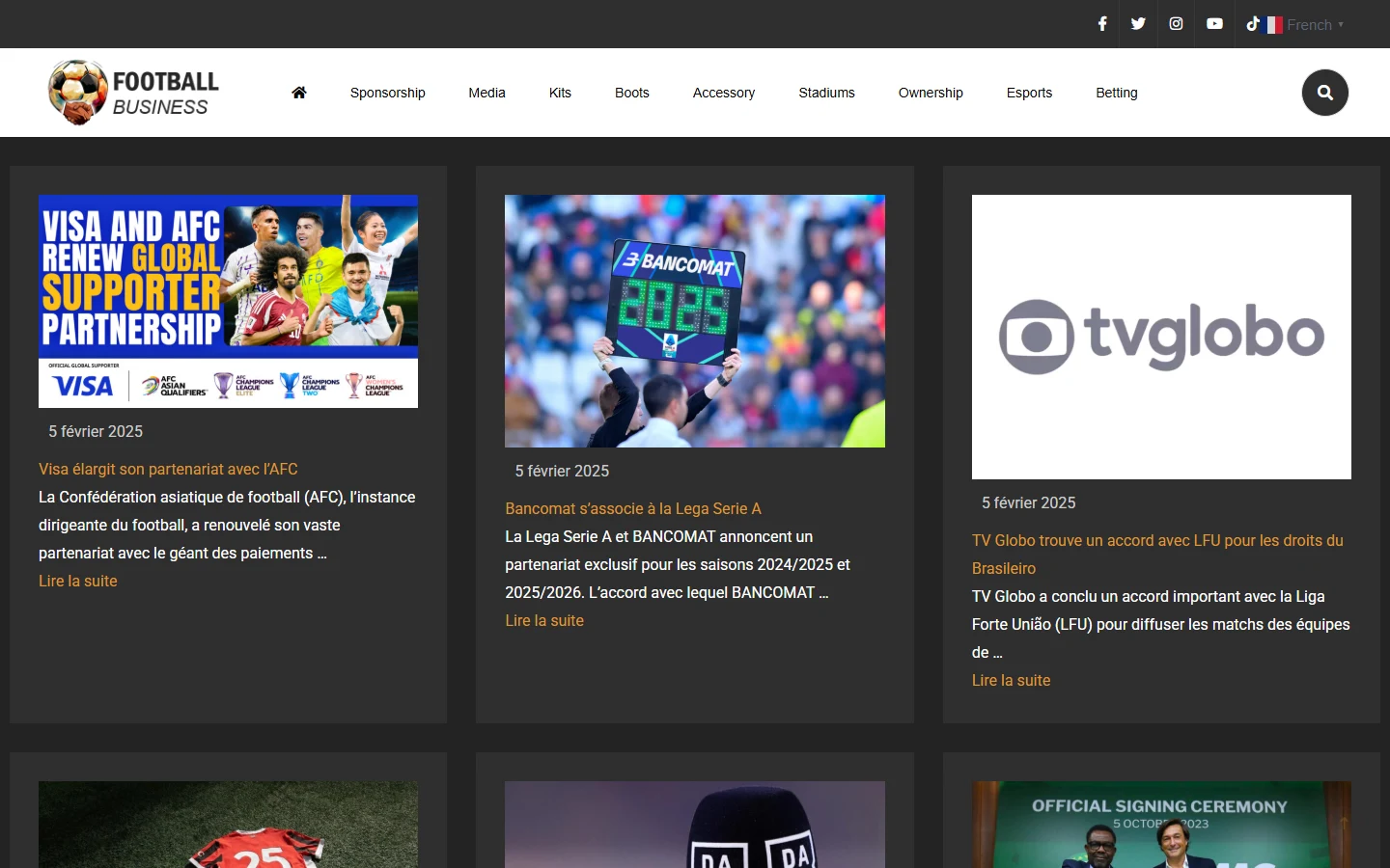 Footbusiness — Accueil sur ordinateur