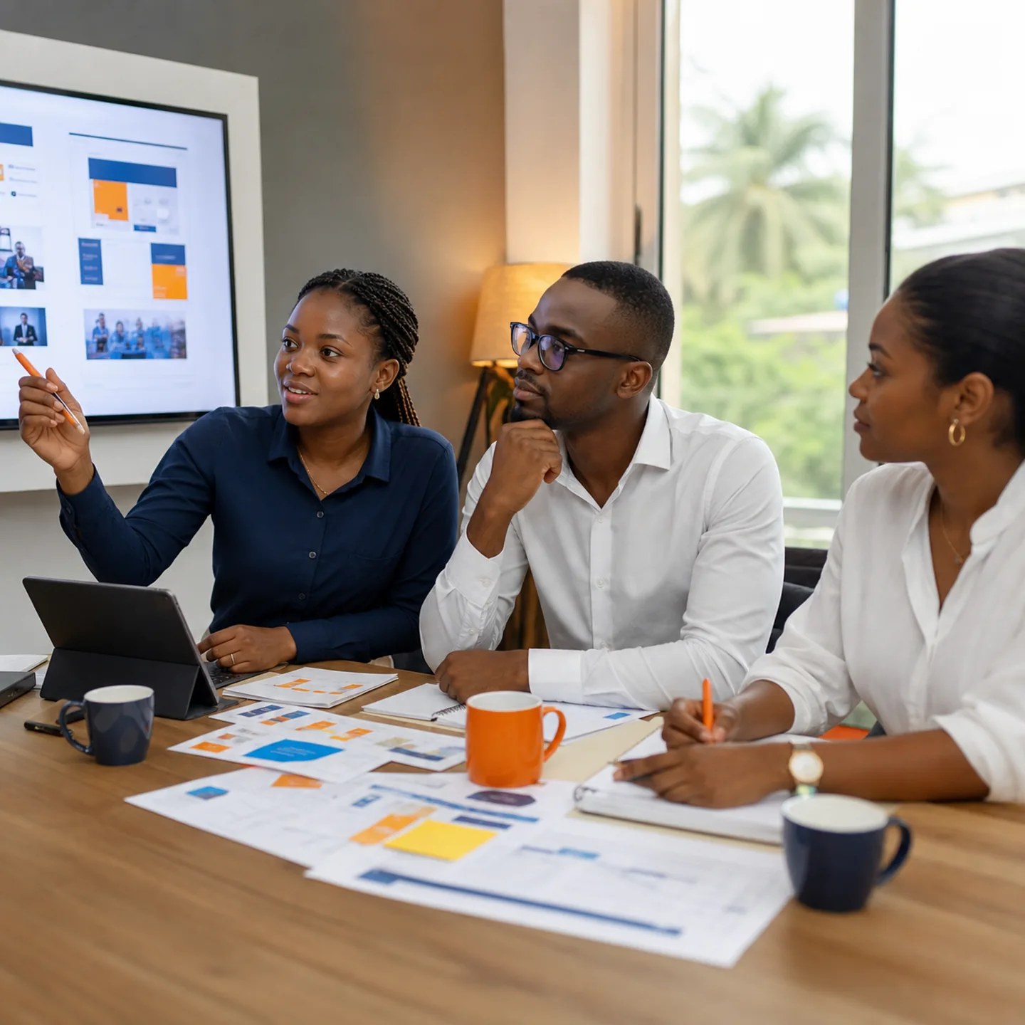 Consultants Didacweb analysant une stratégie de marketing digital avec une dirigeante