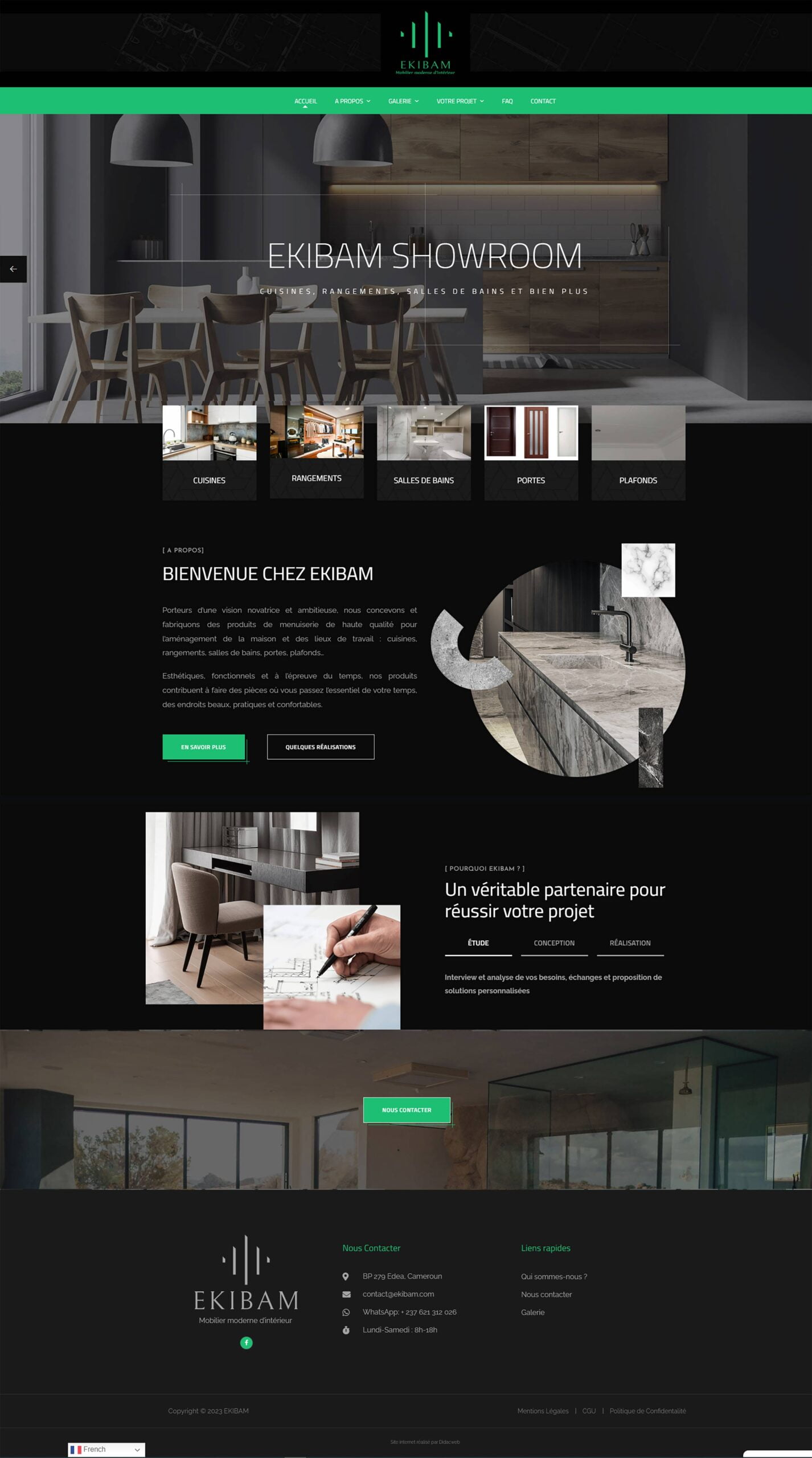Le site internet de Ekibam, expert en menuiserie de haute qualité