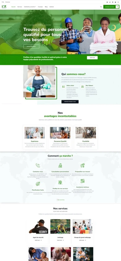 KZPro Services — Vue d’ensemble du site archivé