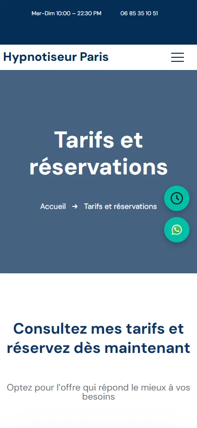 Pierre Harmant — Tarifs et réservations sur mobile