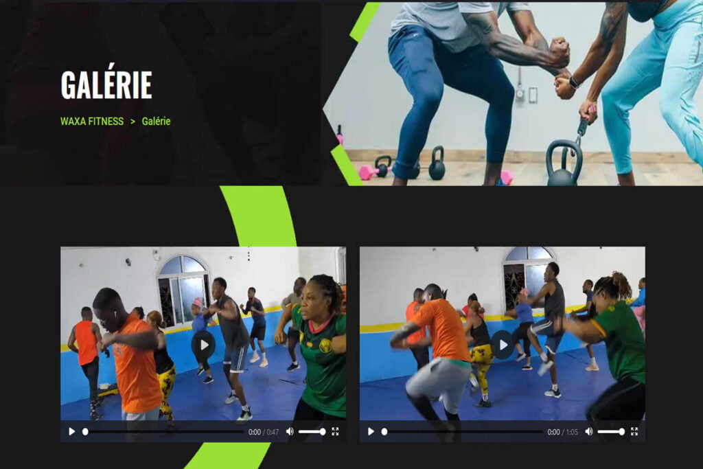 Présentation du site internet de Waxa Fitness