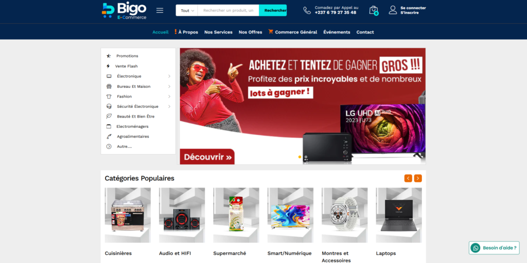 Image du site de Bigo Ecommece