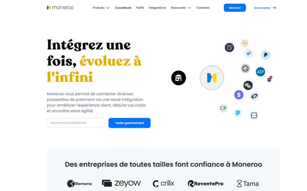 Moneroo, image du site internet