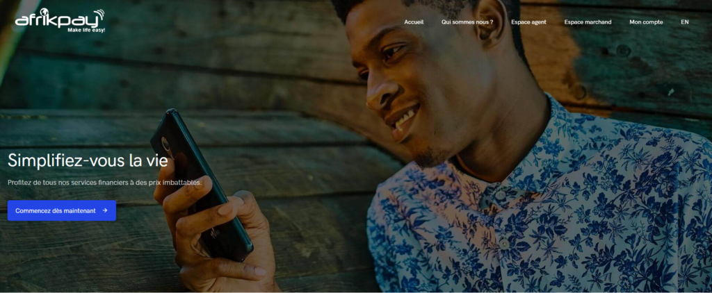 Image du site internet de Afrikpay
