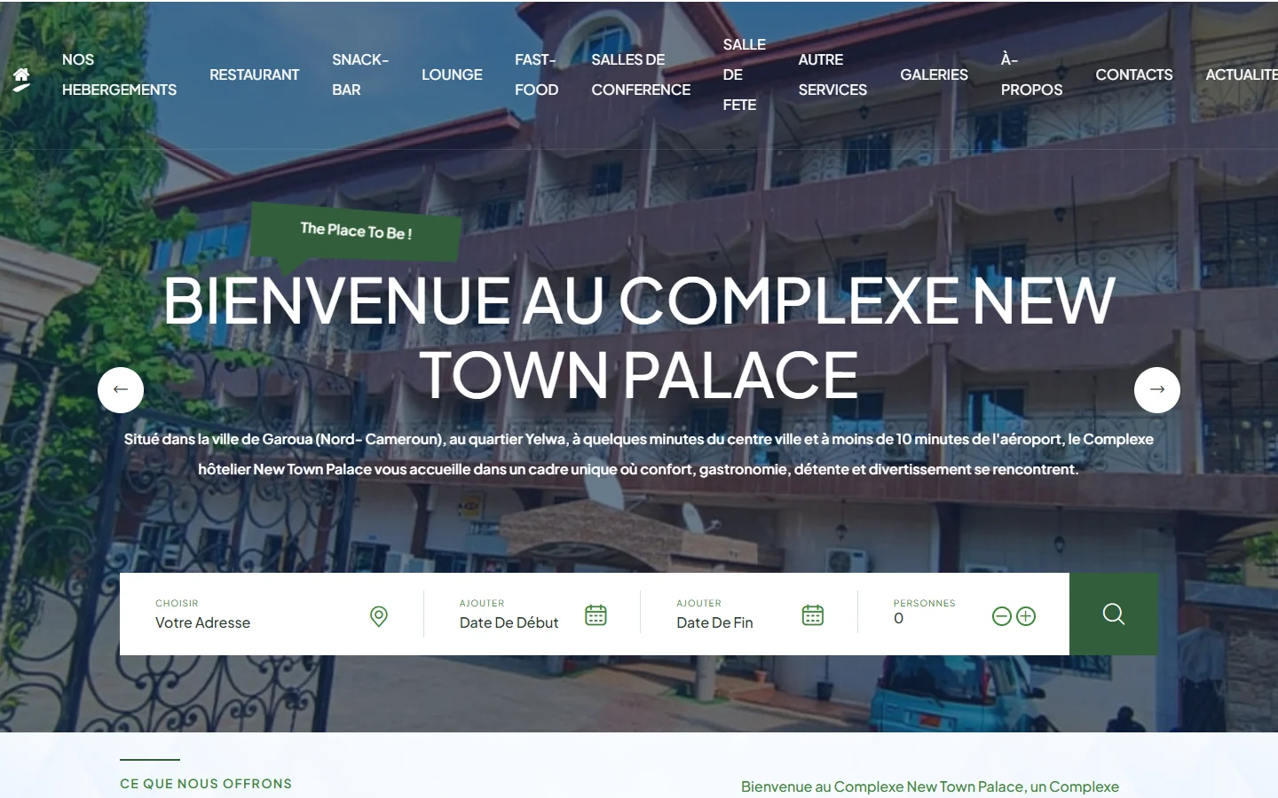 Newtown Palace — Desktop homepage