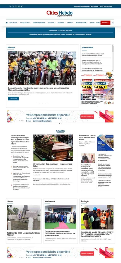 Cities Hebdo — Archived website overview
