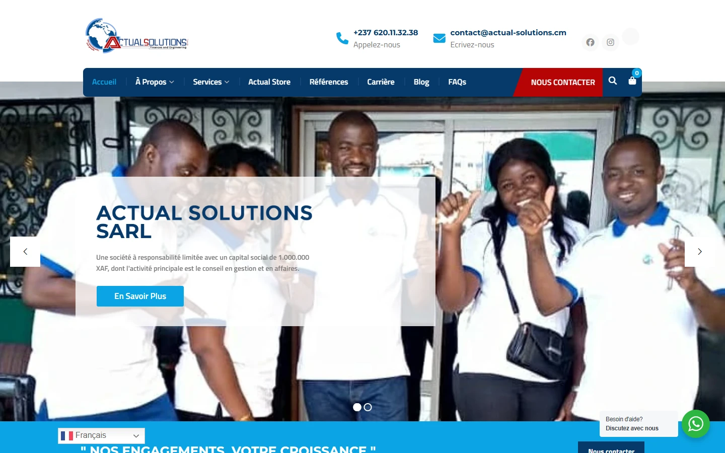 Actual Solutions homepage