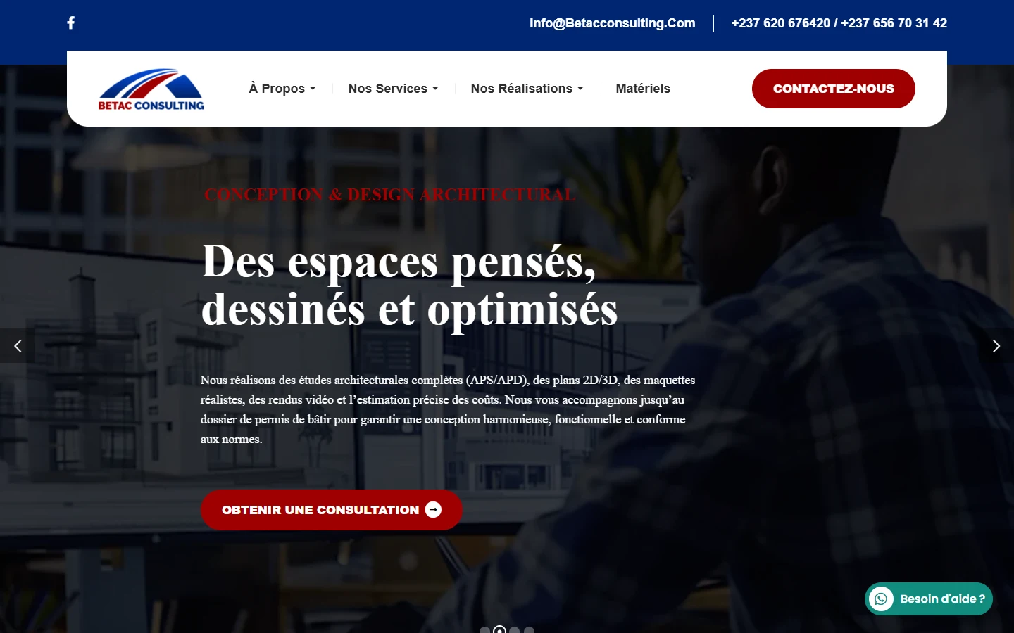 BETAC Consulting — Accueil sur ordinateur