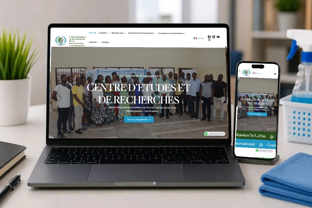 Site du CEDIC sur ordinateur et mobile