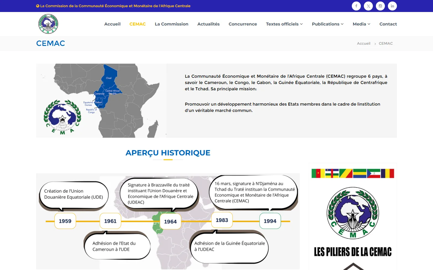 Présentation de la CEMAC sur ordinateur