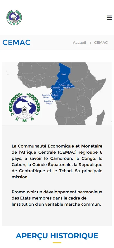 About CEMAC on mobile
