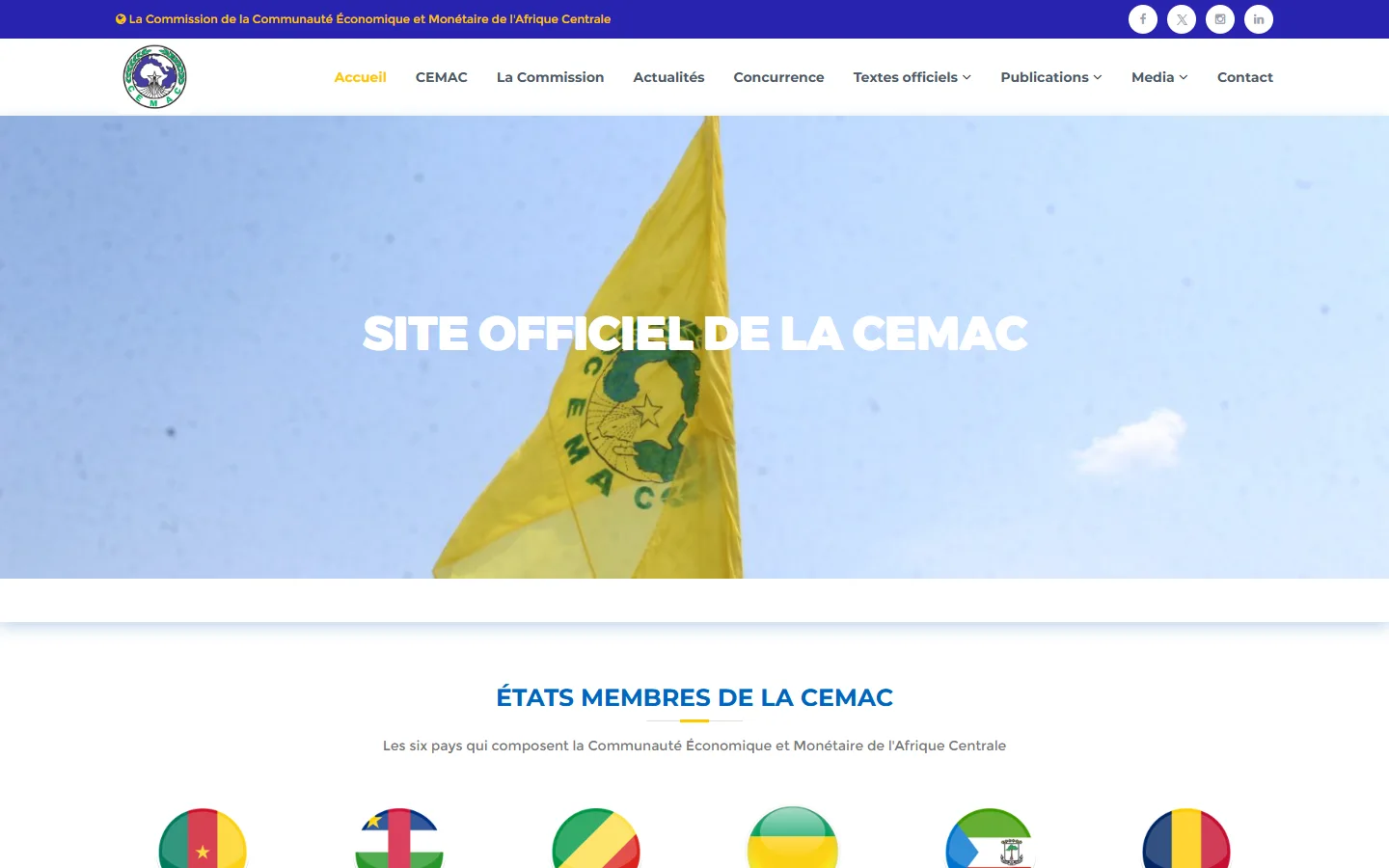Accueil CEMAC sur ordinateur