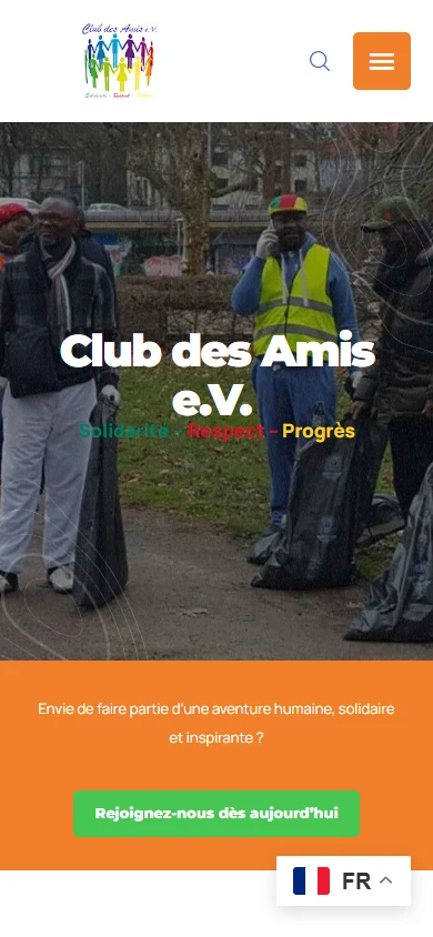 Accueil sur mobile