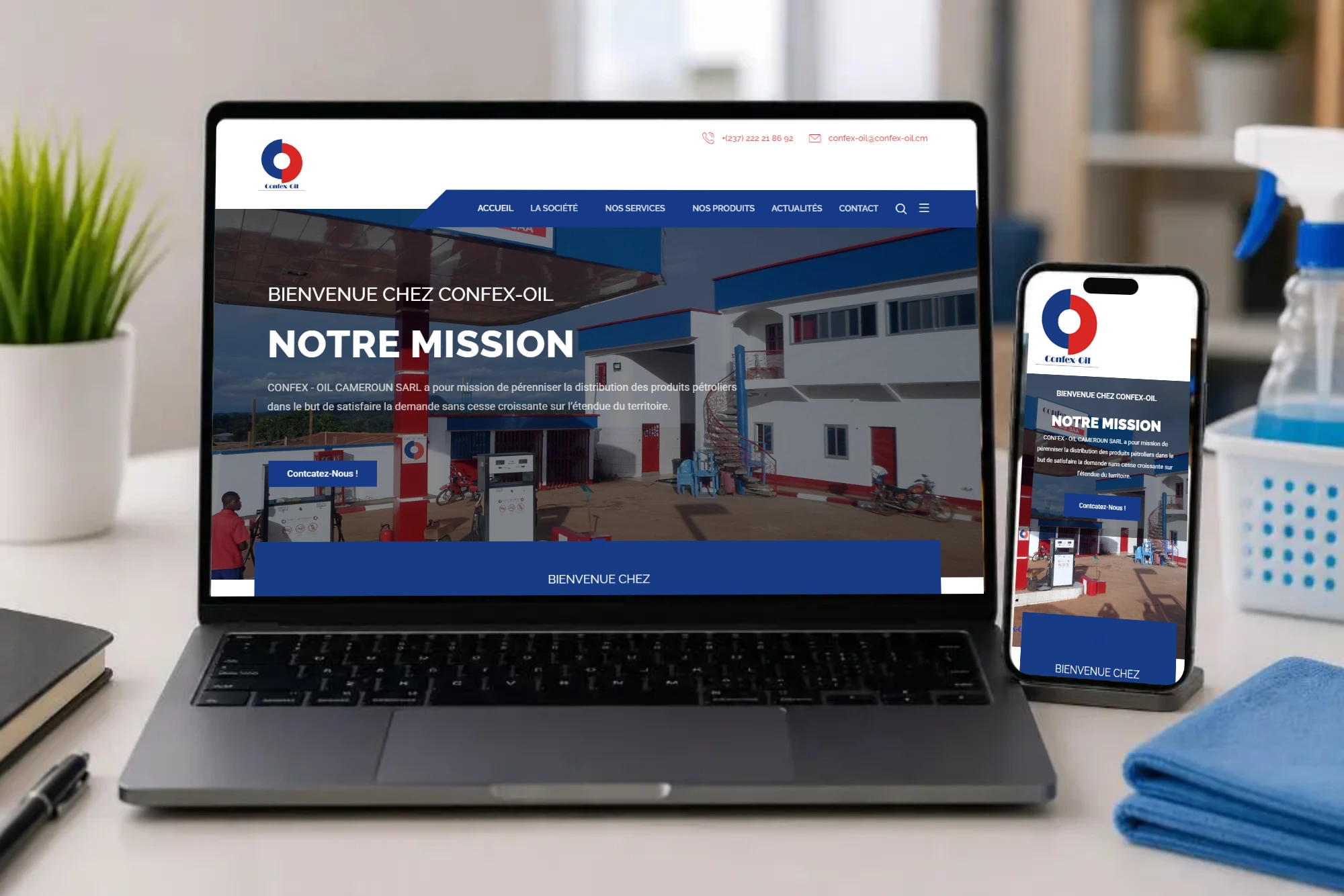 CONFEX OIL sur ordinateur et mobile