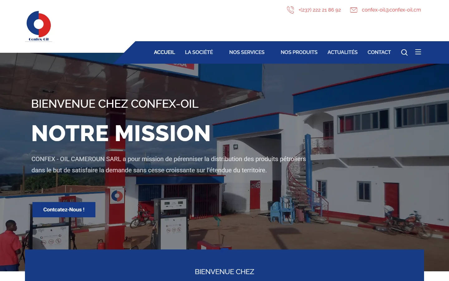 Accueil CONFEX OIL sur ordinateur