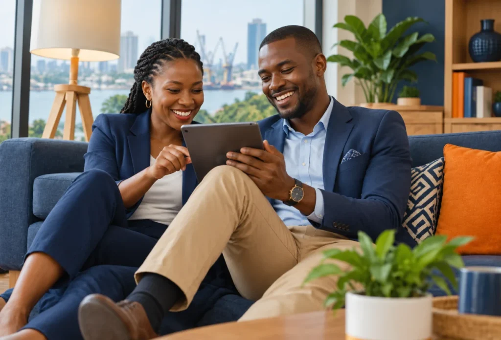 Deux clients Didacweb consultant un projet digital sur une tablette