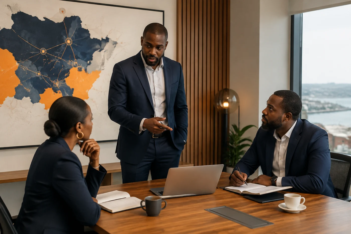 Consultants africains préparant une stratégie client avec Didacweb / African consultants preparing a client strategy with Didacweb