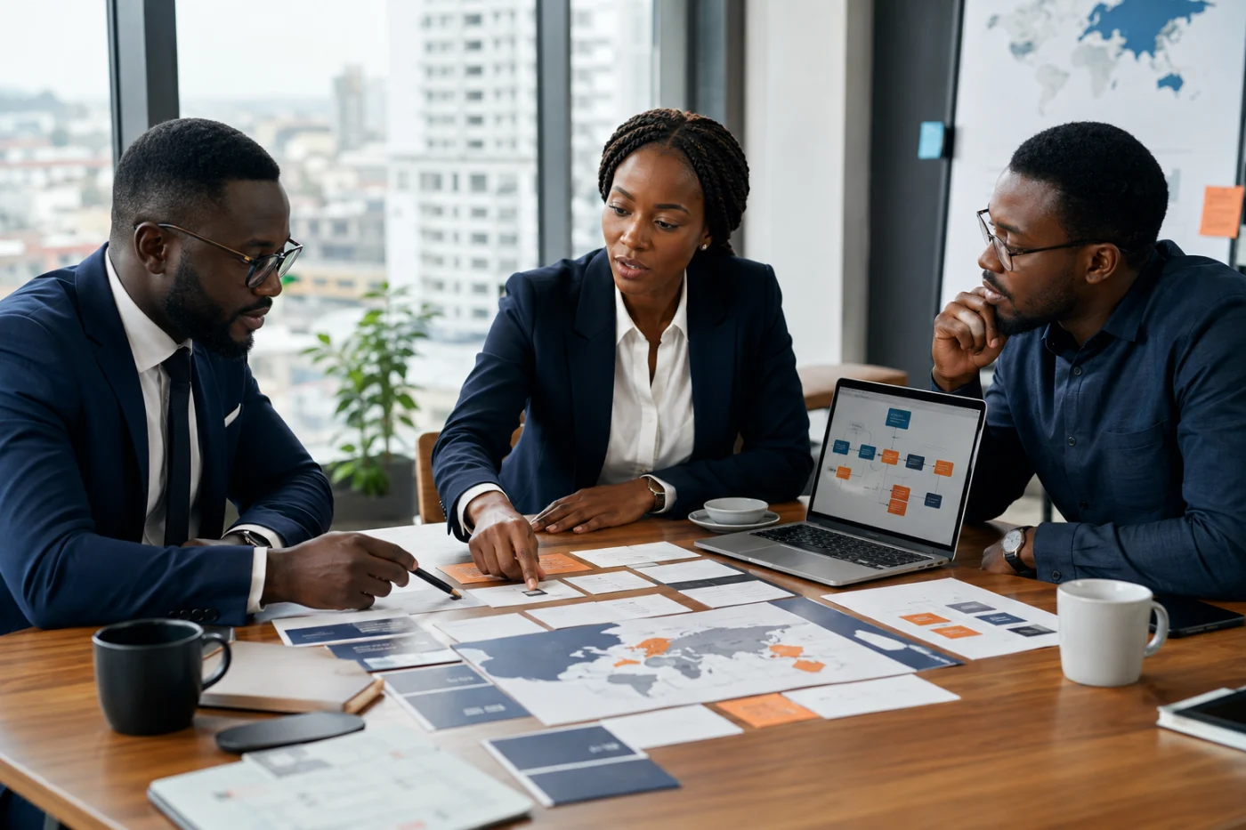 Dirigeants africains construisant une stratégie marketing avec Didacweb