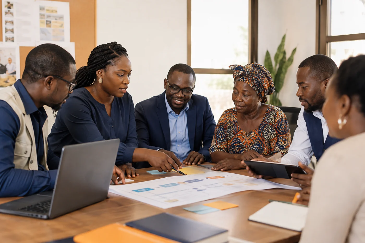 Professionnels africains co-concevant un service public accessible / African professionals co-designing an accessible public service