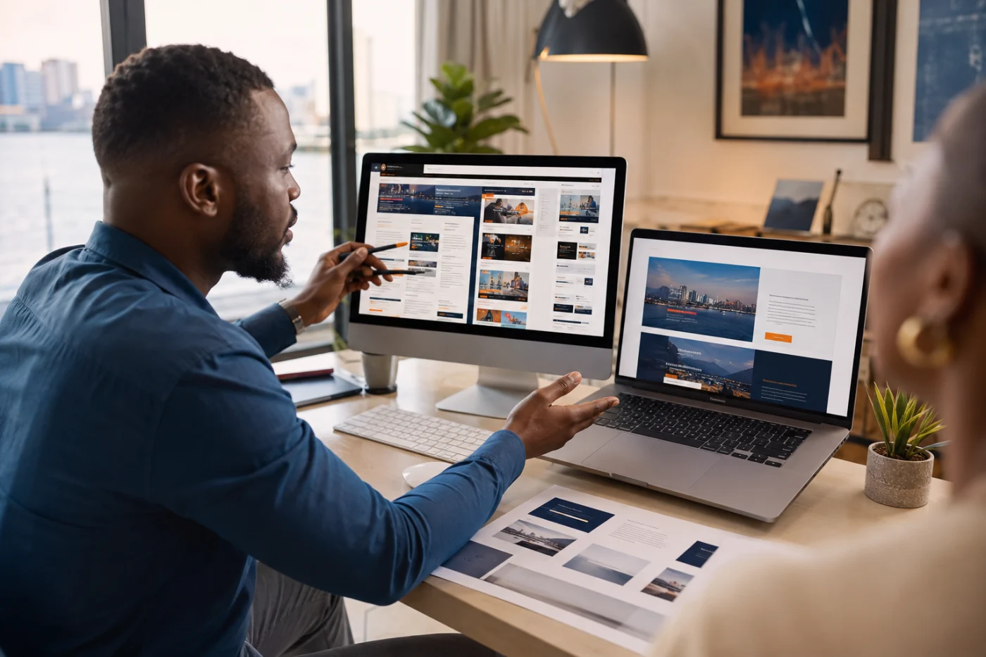 Designer Didacweb comparant un ancien site et sa nouvelle version / Didacweb designer comparing an old website with its redesigned version