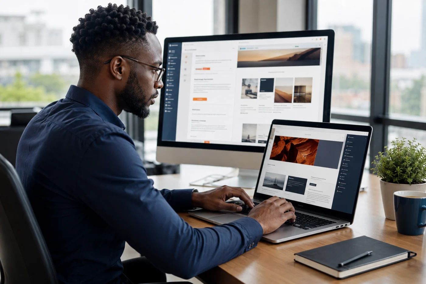 Développeur Didacweb configurant un site WordPress performant / Didacweb developer configuring a high-performance WordPress website