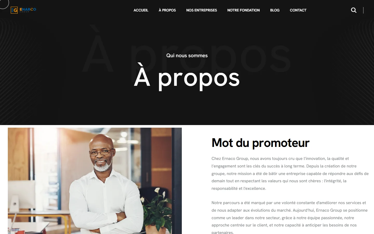 Présentation d’ENARCO GROUP sur ordinateur