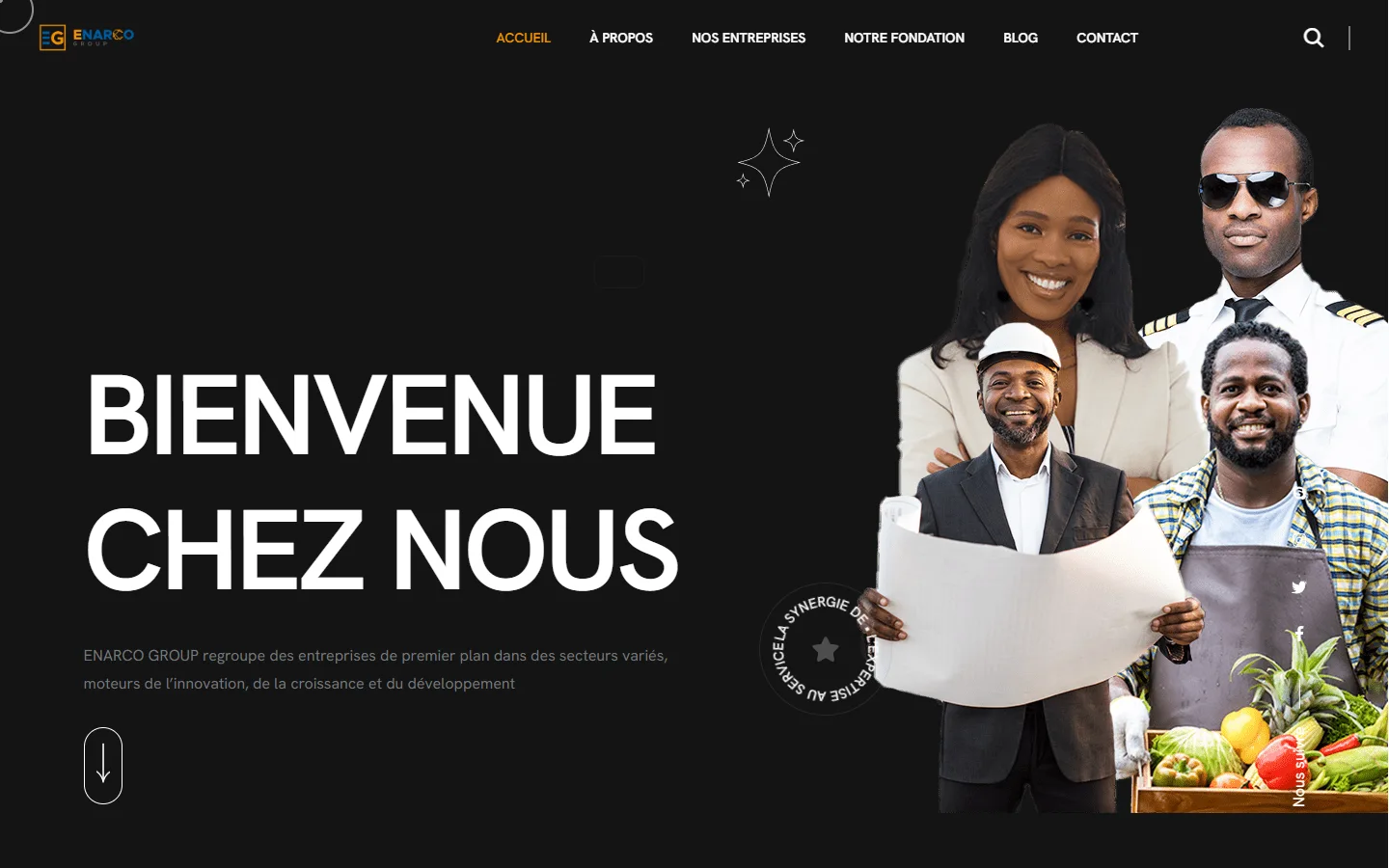 Accueil ENARCO GROUP sur ordinateur