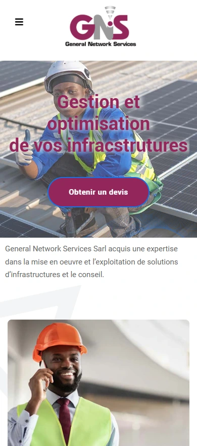 Homepage on mobile