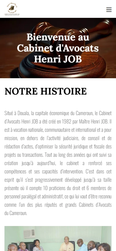 Homepage on mobile