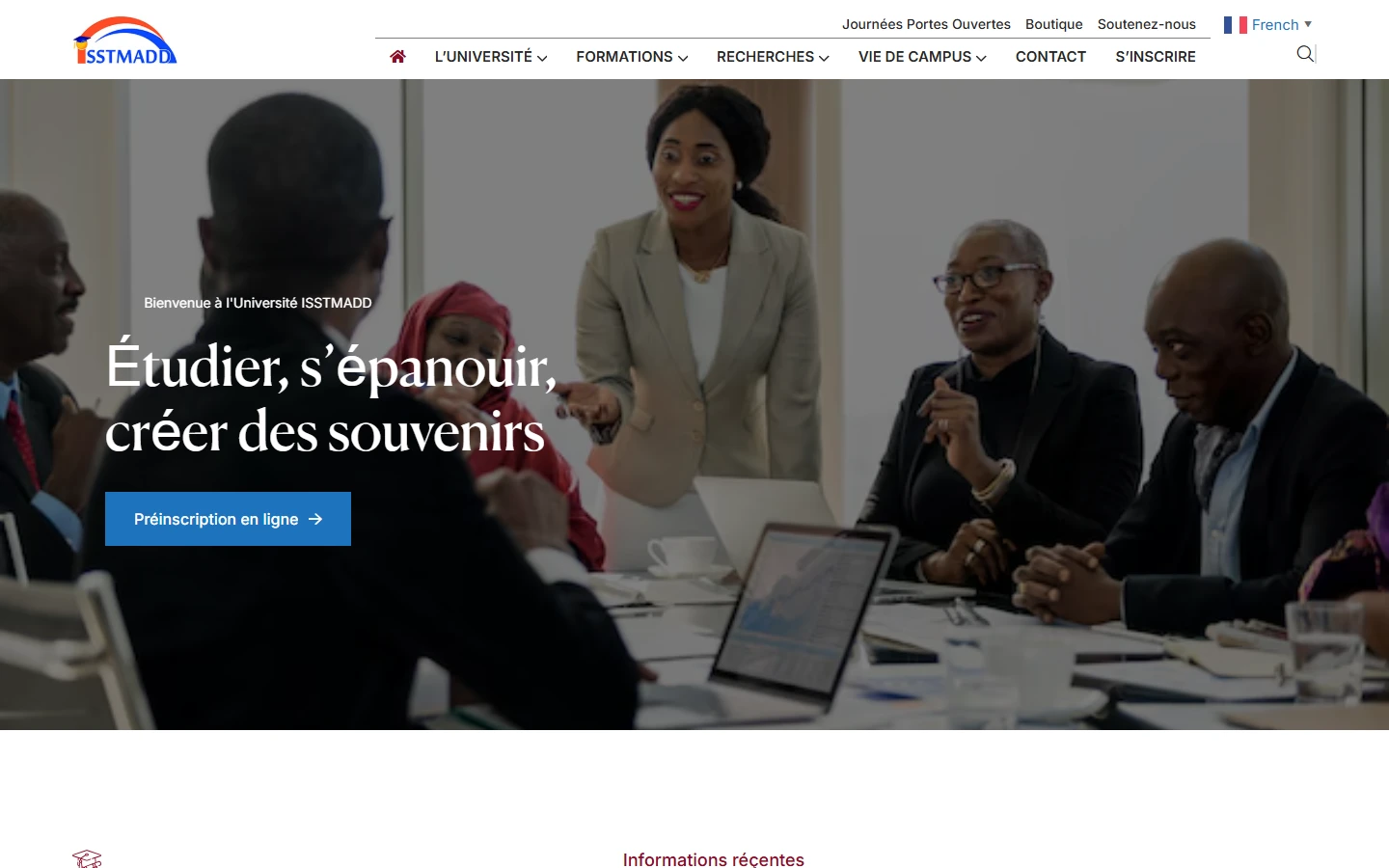 Accueil sur ordinateur
