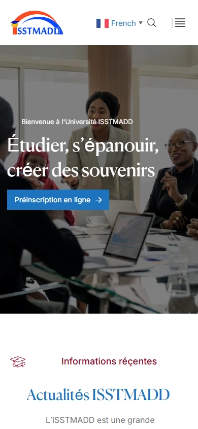Accueil sur mobile