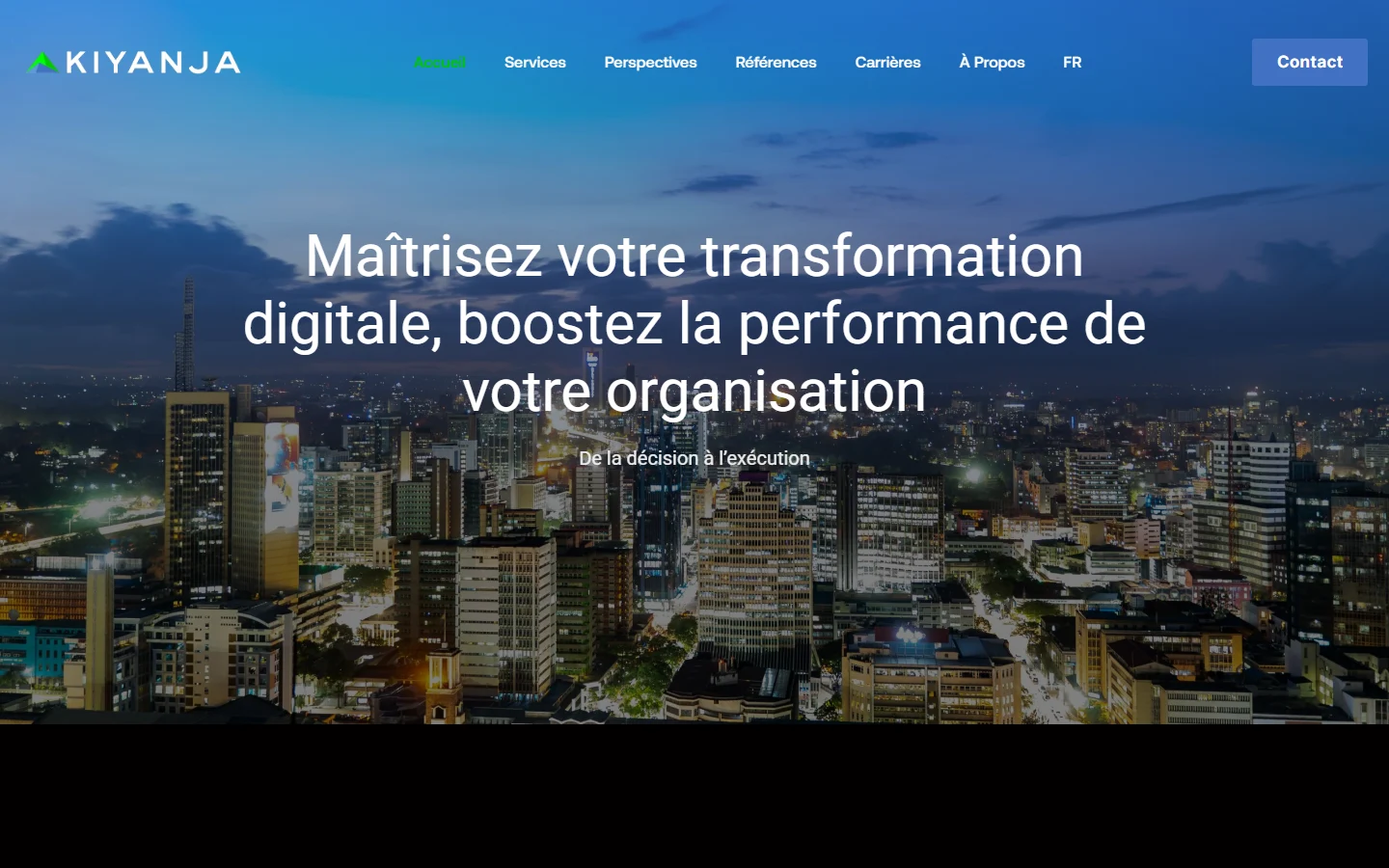 Kiyanja — Accueil sur ordinateur