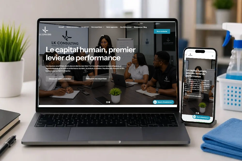 Site LK Consulting sur ordinateur et mobile
