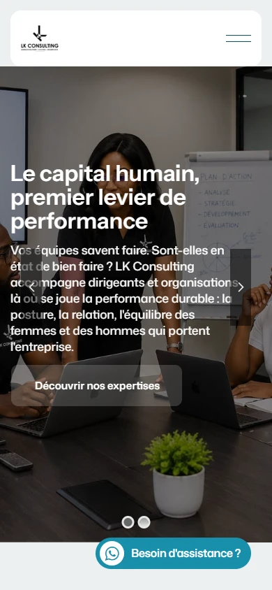 Accueil sur mobile