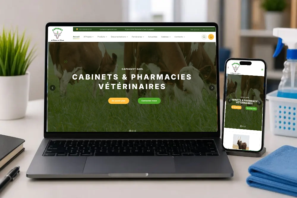 CAPHAVET — site sur ordinateur et téléphone
