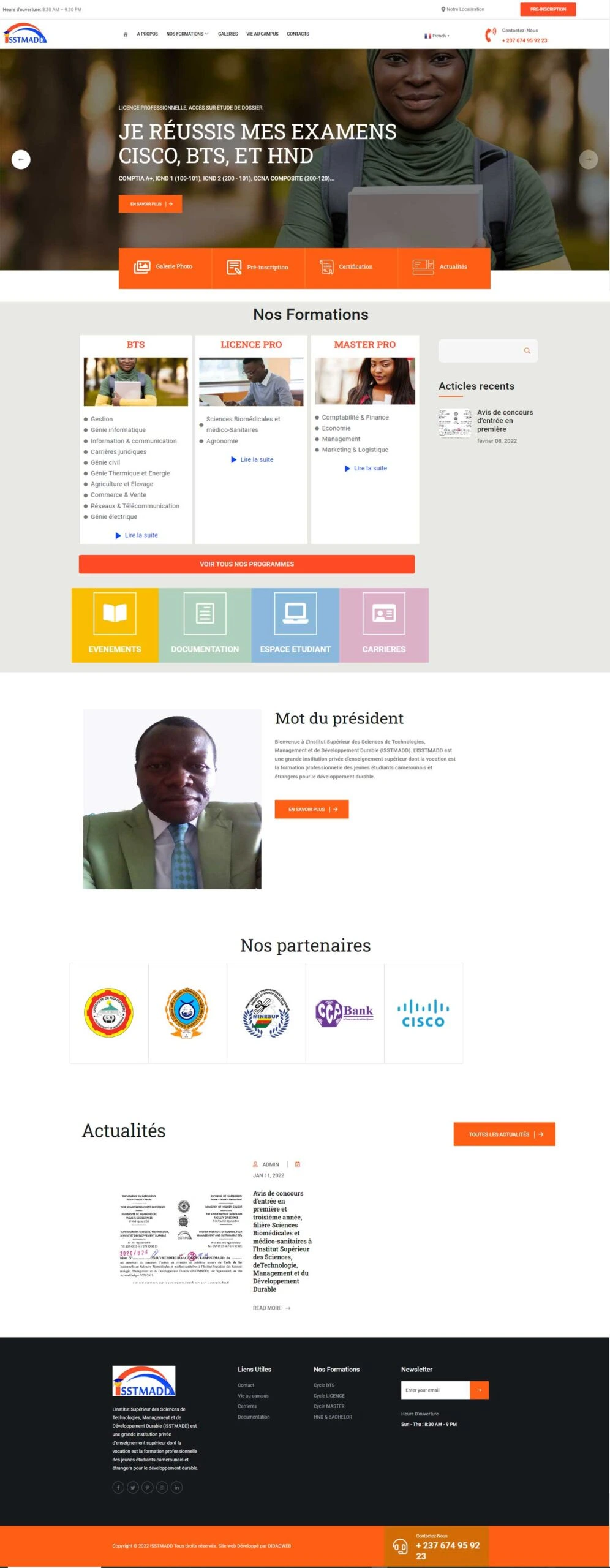ISSTMADD — rubriques du site