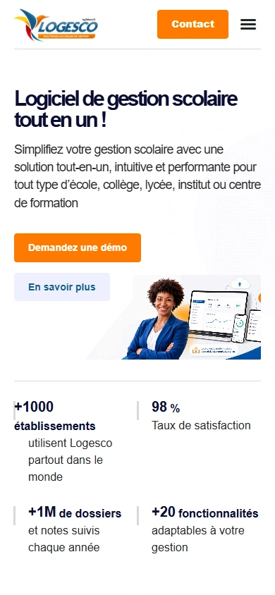 LOGESCO — accueil sur mobile