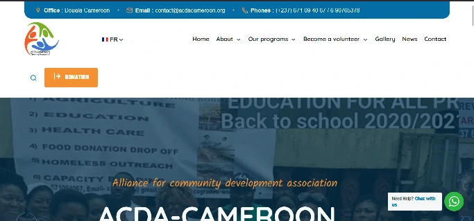 ACDA Cameroon — accueil de l’association