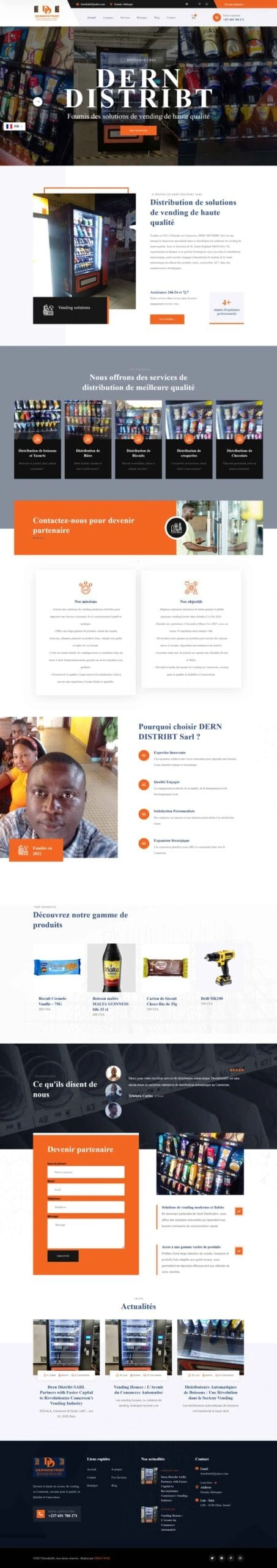 DERN DISTRIBT — vue d’ensemble du site