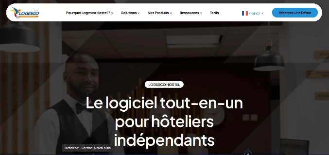 Logesco Hostel — accueil du site produit