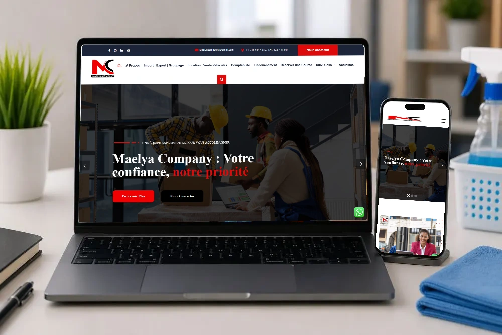 Maelya Company — Site sur ordinateur et mobile