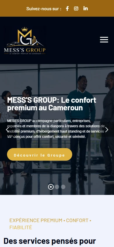 Accueil sur mobile