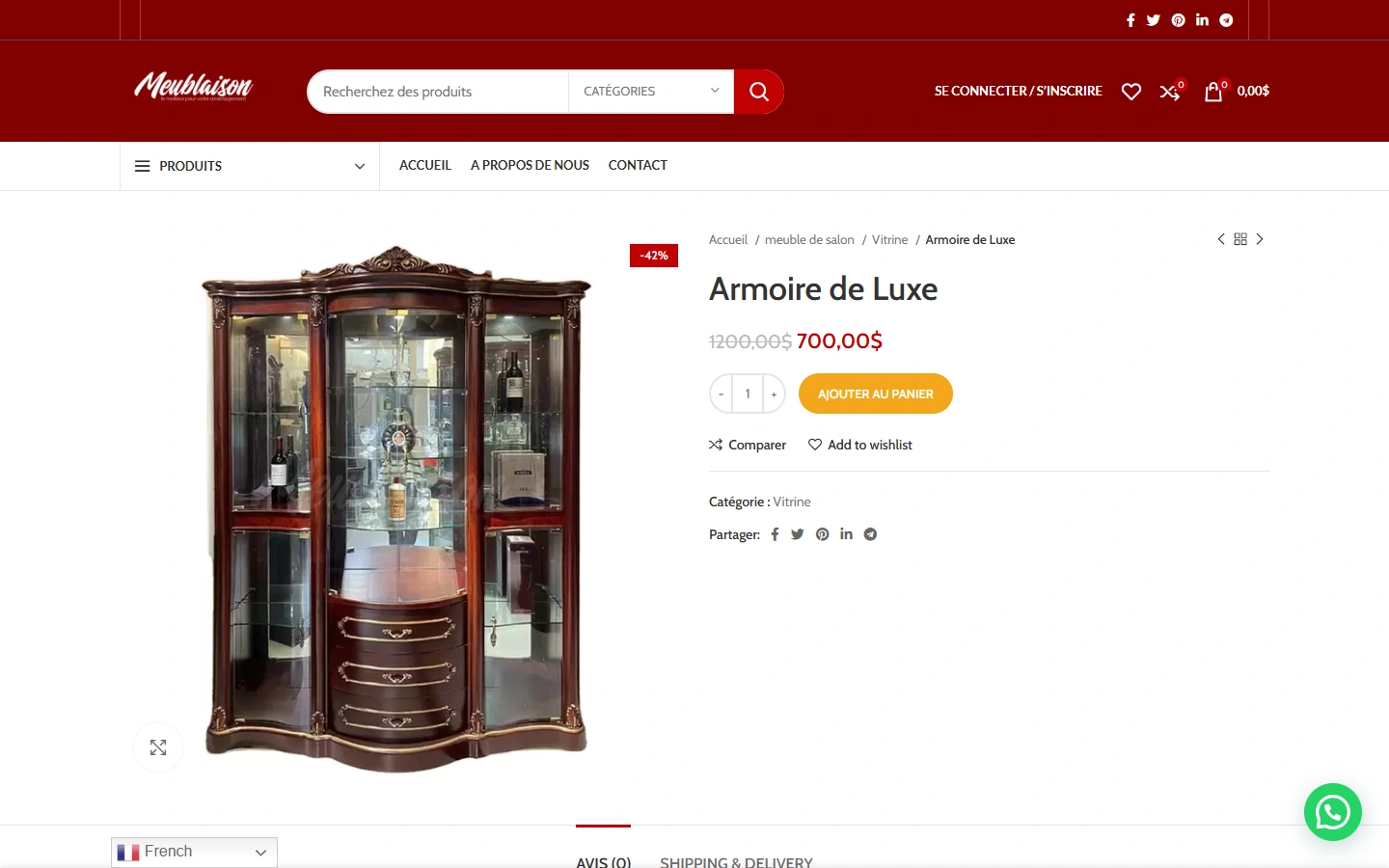 Product page — Armoire de Luxe