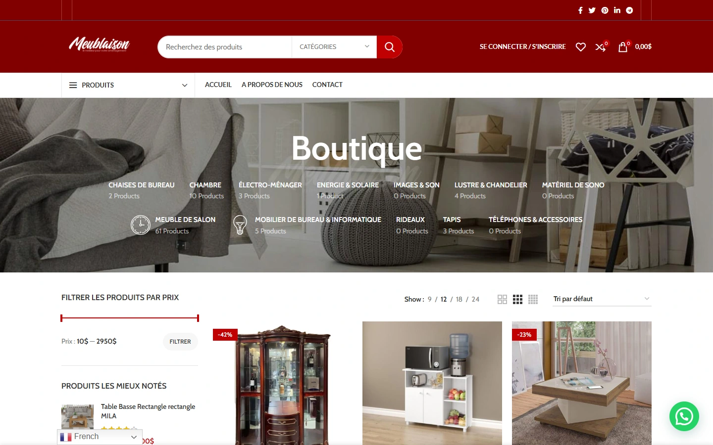 Catalogue de produits