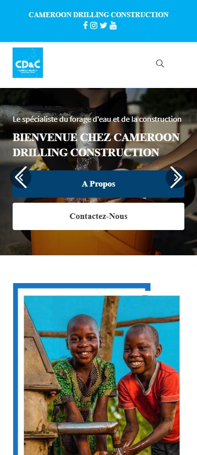 Cameroon Drilling Construction — Accueil du site sur téléphone