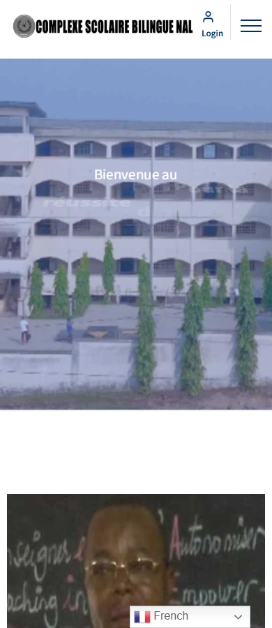 NAL Bilingual College — Website homepage on phone