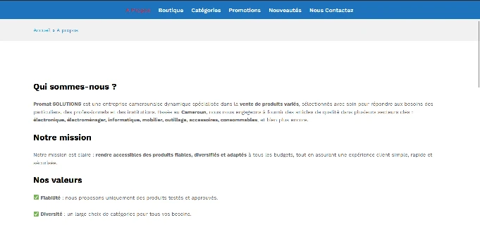 Promate Solutions — Archive du site — vue 2
