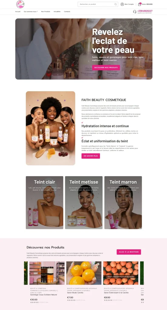 Faith Beauty Cosmétique, vue ordinateur conservée 2
