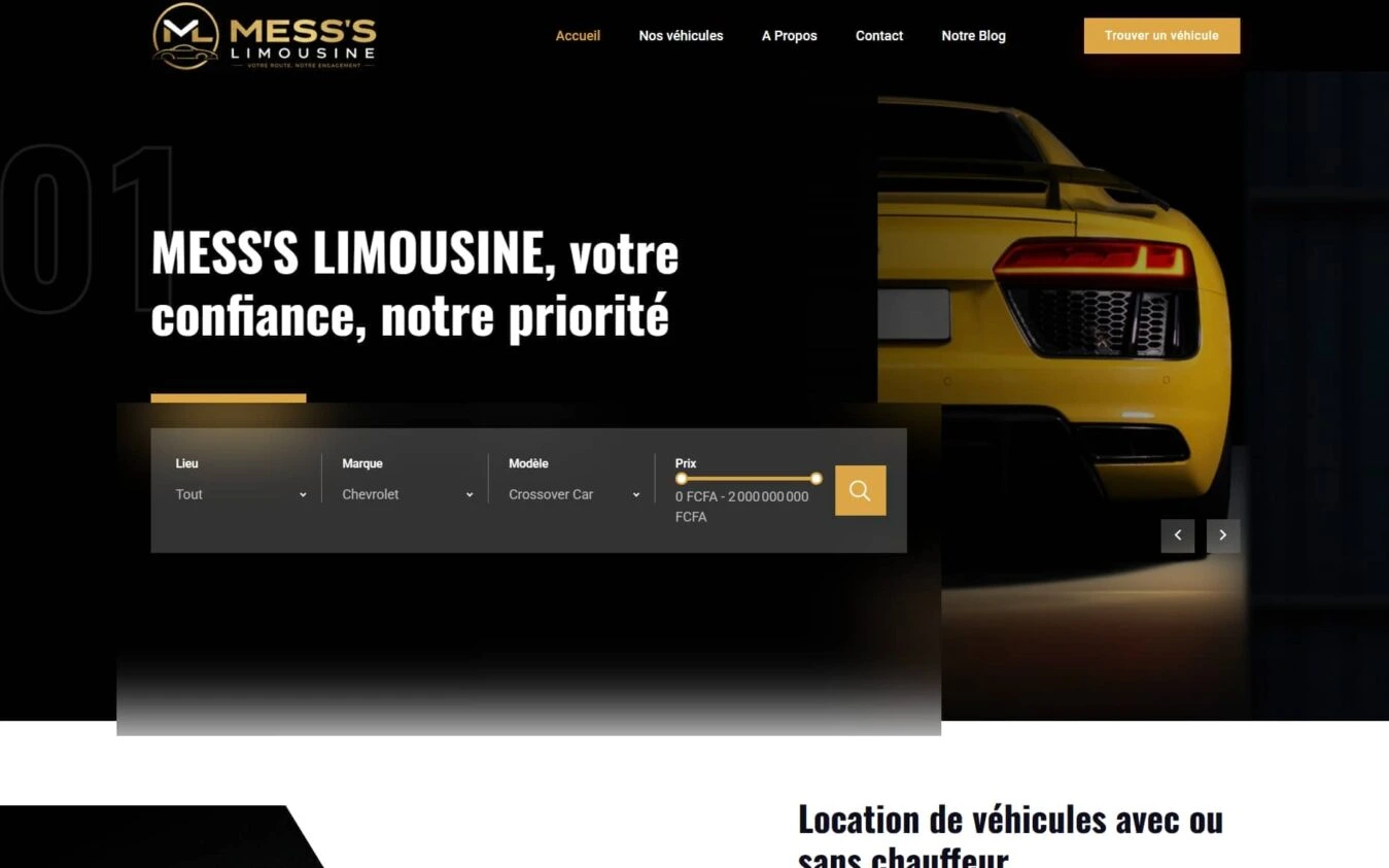 Mess’s Limousine — Accueil et véhicules